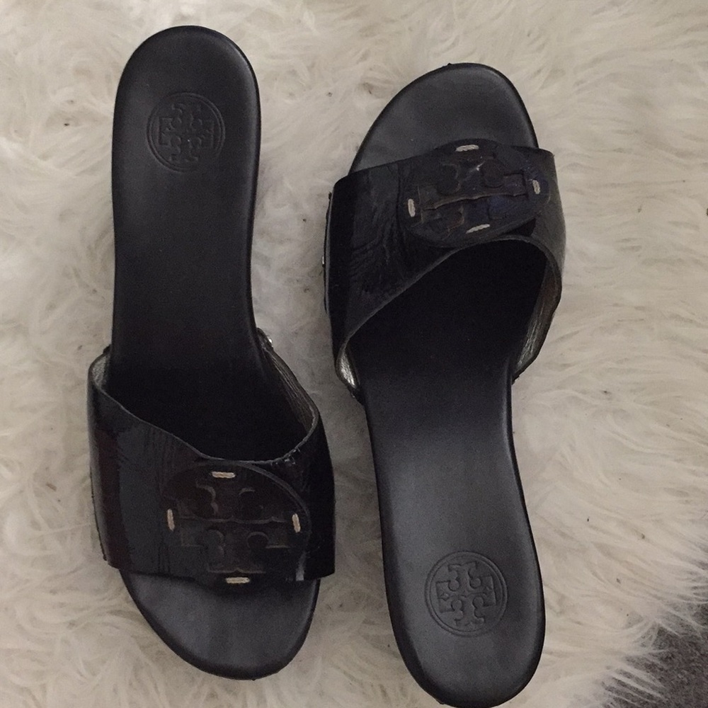 Gently Used Black Tory Burch Wedges